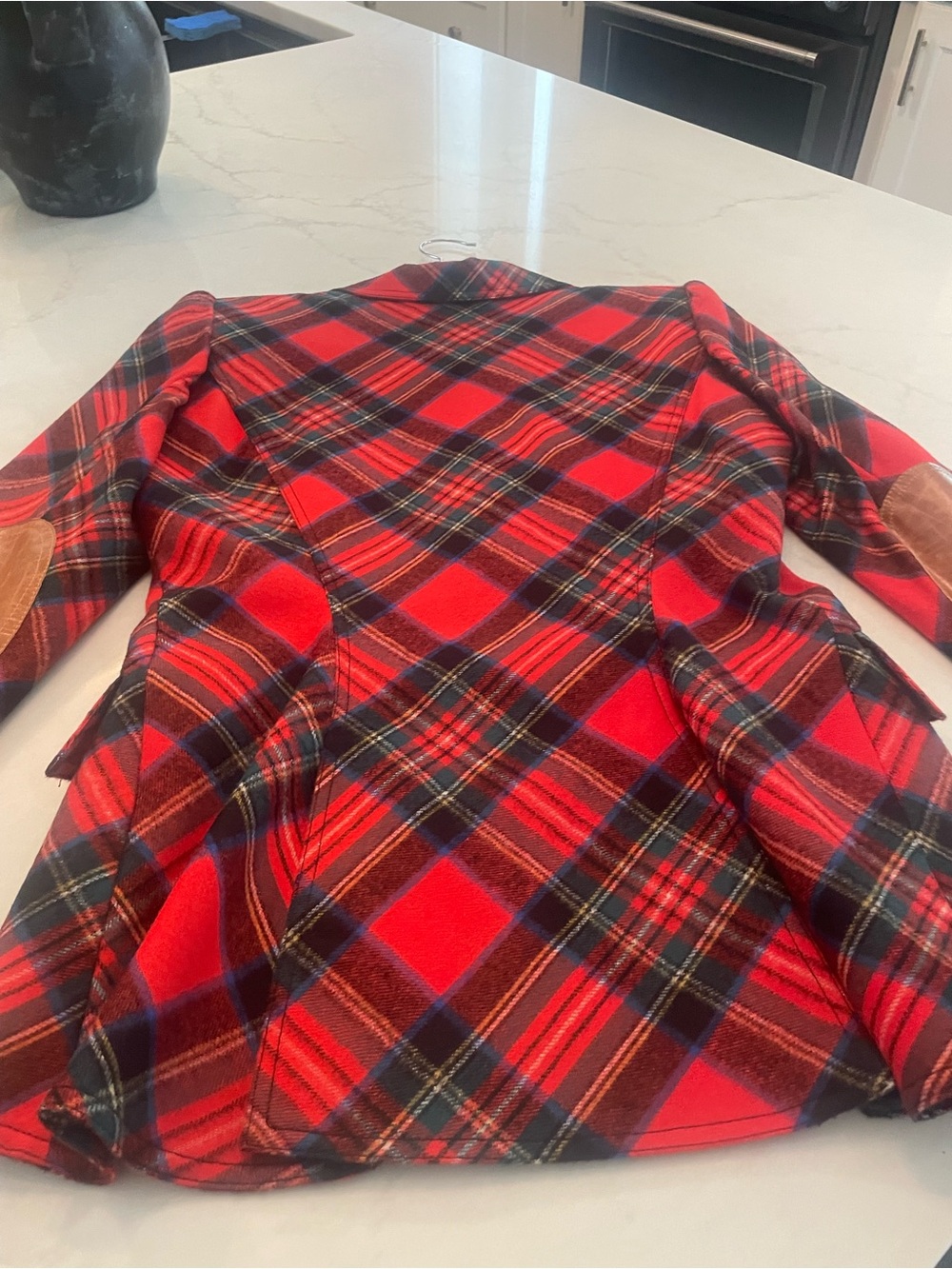Smythe Red Plaid Blazer with Black and Green Accents - Picture 3 of 10